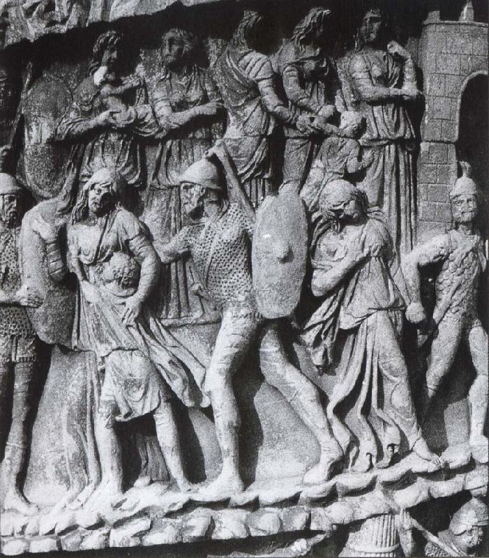 unknow artist Caught Women and Children, relief at the Pillar of Marcus Aurelius. Rome oil painting image